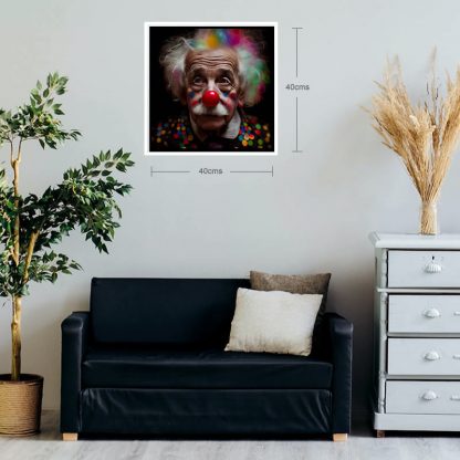 brilliant prints, Albert Einstein as a clown in situ, limited art print for sale online