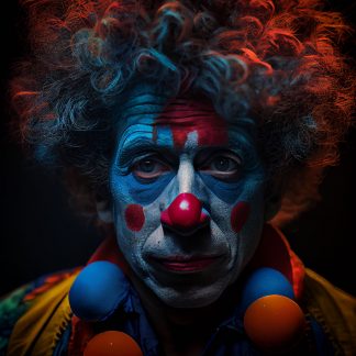 Brilliant prints, Bob Dylan as a clown, limited art print for sale