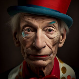Brilliant prints Charlie Watts as a clown limited art print for sale
