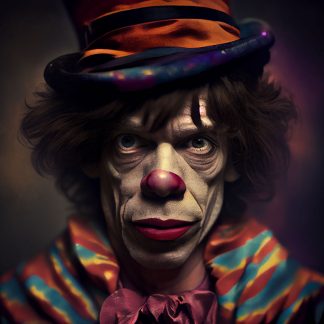 Brilliant prints Mick Jagger as a clown limited art print for sale