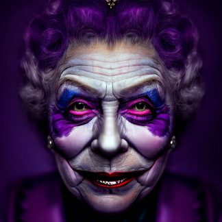 Brilliant prints Queen Elizabeth as the Joker limited art print for sale