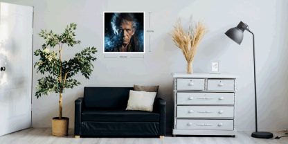 Brilliant prints, Keith Richards as a Rock God, limited edition fine art prints for sale, in-situ image