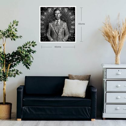 Brilliant Prints, Charles III Shown as a 1960s Hippy, in situ limited edition fine art prints for sale