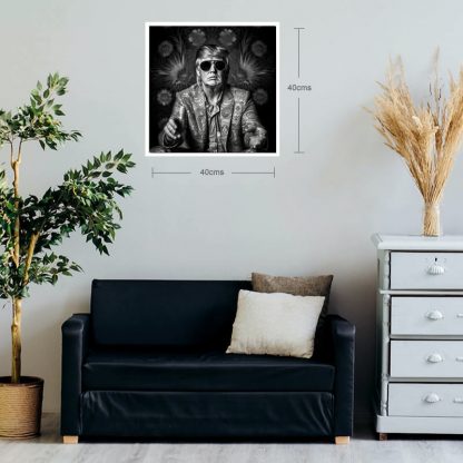 Brilliant Prints, Donald Trump Shown as a 1960s Hippy, in situ limited edition fine art prints for sale