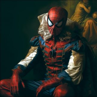 Spider-Man as painted by Rembrandt, limited edition fine art print one-off in vintage frame