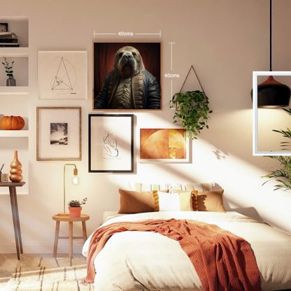 A limited edition fine art print portrait of a Walrus dressed as Napoleon bonaparte in Situ