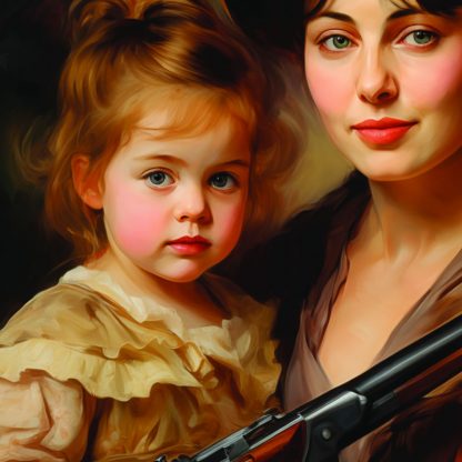 Limited edition art prints Renoir, mother, child and rifle - detail