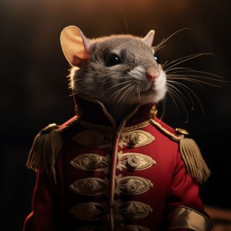 A limited edition fine art print portrait of a mouse dressed as Napoleon bonaparte
