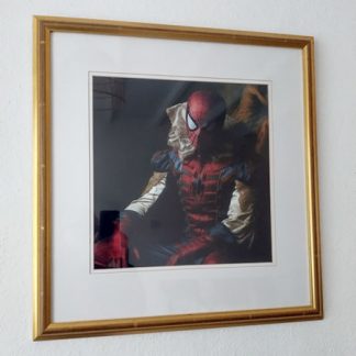 Spider-Man as painted by Rembrandt, limited edition fine art print one-off in vintage frame