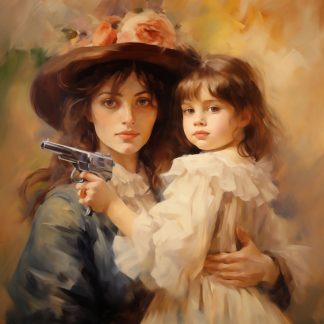 Limited edition art prints Renoir, mother, child and pistol