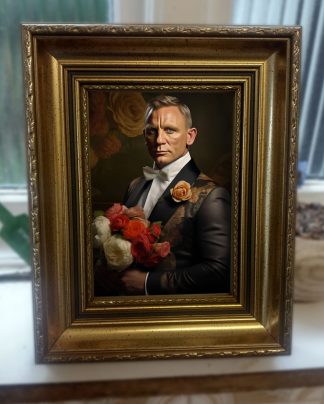 Brilliant prints Daniel Craig as Bond with feminine side in an ornate gold frame main image