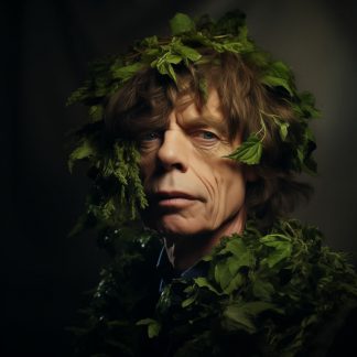 Brilliant prints Mick Jagger with leaves version 2 limited art print for sale