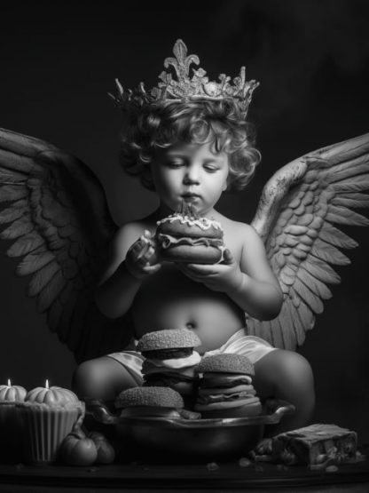 Brilliant prints Fast Food Cherub limited art print for sale