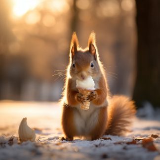Brilliant prints, red squirrel eating an ice cream main photo