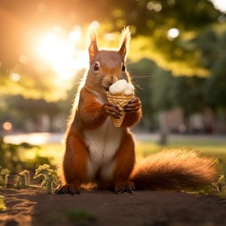 Brilliant prints, red squirrel eating an ice cream Summer #3 main photo